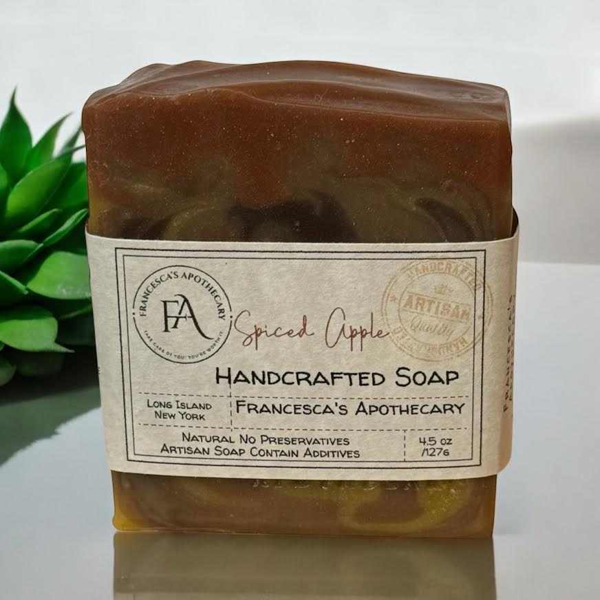 Luxurious Spicy Fruit Soap gift box featuring Citrus Spice, Spiced Apple, and Spiced Orchard scented soaps, elegantly packaged for gifting.