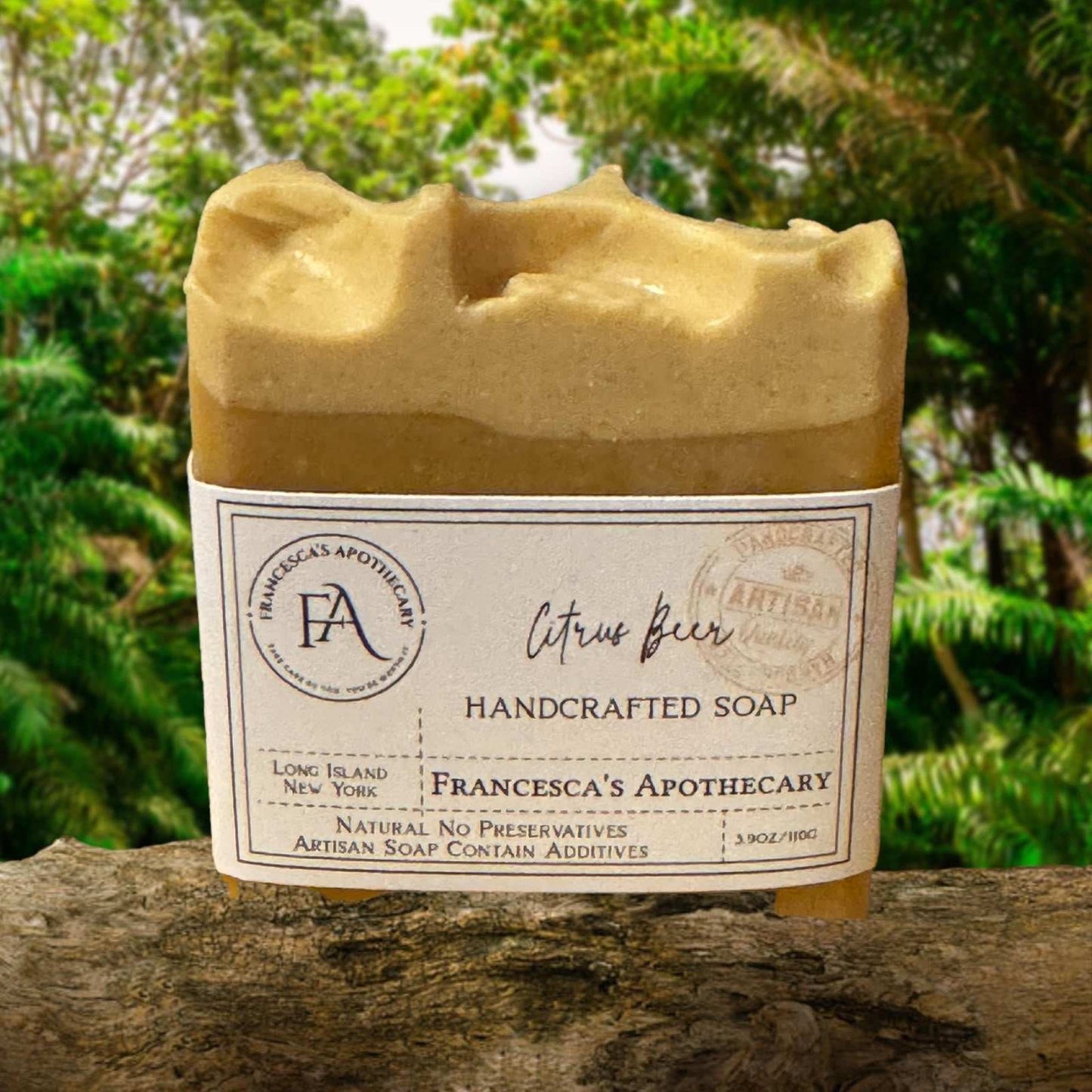 Citrus Beer Soap with refreshing essential oils, handcrafted and natural ingredients.