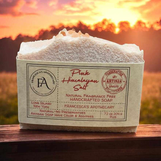 Large pink Himalayan salt soap bar, natural fragrance-free handcrafted exfoliating soap with essential minerals for soft, detoxified skin